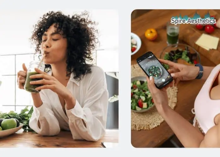 Image of woman looking into her diet and fat freezing Bicester to improve her health
